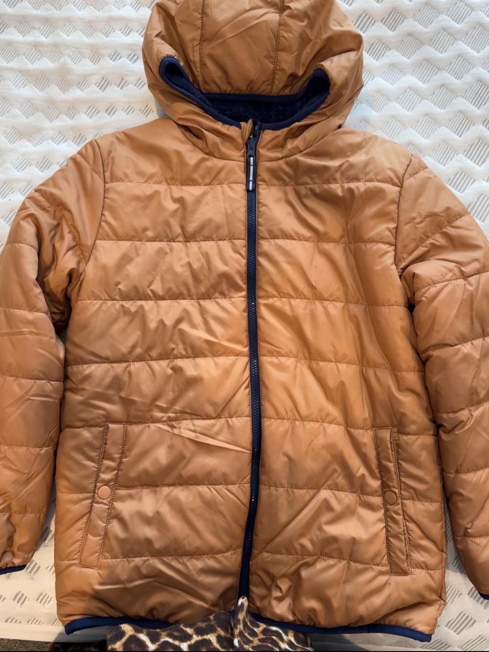 Cat & Jack Tan Hooded Puffer Jacket
